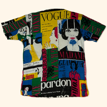 Lade das Bild in den Galerie-Viewer, Vogue "kein schönr’er Tod in dieser Zeit" Vintage 1990s Pop-Art Ladies Shirt (L)