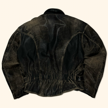 Lade das Bild in den Galerie-Viewer, Vintage 80s Croped Heavy Biker Leather Jacket (M)