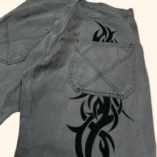 Load image into Gallery viewer, Energie 2000s Embroidered Tribal Baggy Jeans (L)