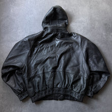 Load image into Gallery viewer, Vintage 80s Hooded Leather Jacket (L/XL)