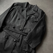 Load image into Gallery viewer, Vintage 90s Leather Coat (M)