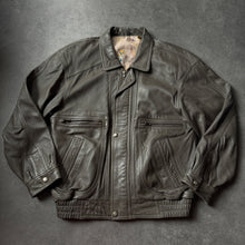 Lade das Bild in den Galerie-Viewer, Vintage Grey 1990s Leather Jacket (M)