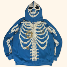 Lade das Bild in den Galerie-Viewer, Raw Blue Glow In The Dark 2000s Skeloton Full Zipper (L/XL)