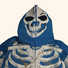 Lade das Bild in den Galerie-Viewer, Raw Blue Glow In The Dark 2000s Skeloton Full Zipper (L/XL)