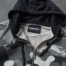 Lade das Bild in den Galerie-Viewer, Diesel Loungewear Distressed Gray Camo Zipper (S)