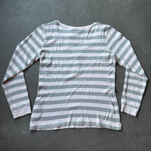 Lade das Bild in den Galerie-Viewer, Pink Grey Striped Ladies Sweat Sleeve (L)
