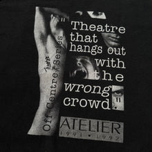 Lade das Bild in den Galerie-Viewer, Vintage 1991 "THEATRE THAT HANGS OUT WITH THE WRONG PEOPLE" French Atelier National Art Centre Sweater (M/L)