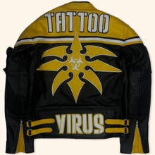 Lade das Bild in den Galerie-Viewer, Tattoo Virus Vintage Y2k Racing Leather Jacket (M)