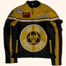 Lade das Bild in den Galerie-Viewer, Tattoo Virus Vintage Y2k Racing Leather Jacket (M)