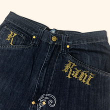 Load image into Gallery viewer, Karl Kani Embroidered Chain Hip Hop Baggy Jeans (M/L)