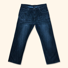 Load image into Gallery viewer, Raw Blue Embroidered Baggy Jeans (XL)