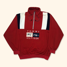 Lade das Bild in den Galerie-Viewer, Tommy Hilfiger Embroidered Vintage Half Zip Sweater (L)