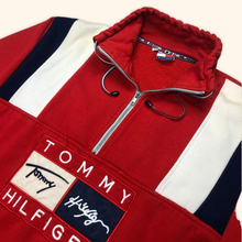 Lade das Bild in den Galerie-Viewer, Tommy Hilfiger Embroidered Vintage Half Zip Sweater (L)