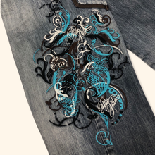 Load image into Gallery viewer, Pelle Pelle Embroidered Hip Hop Baggy Jeans (L)