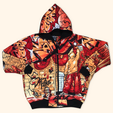 Load image into Gallery viewer, Raw Blue Y2K Graffiti Hip Hop Full Zipper (M)