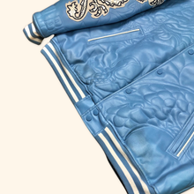 Load image into Gallery viewer, Raw Blue Embroidered Dragon Jacket (XL)
