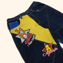 Load image into Gallery viewer, Raw Blue Hip Hop Basketball Baggy Jeans (XL)