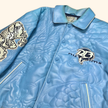 Load image into Gallery viewer, Raw Blue Embroidered Dragon Jacket (XL)