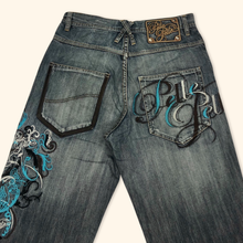 Load image into Gallery viewer, Pelle Pelle Embroidered Hip Hop Baggy Jeans (L)