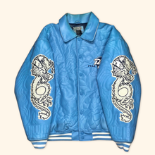 Load image into Gallery viewer, Raw Blue Embroidered Dragon Jacket (XL)