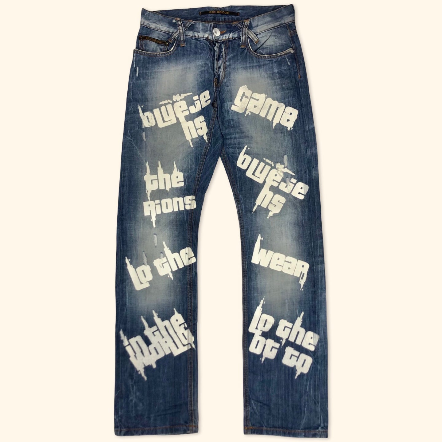 Red Bridge Printed Straight Leg Jeans (M/L)