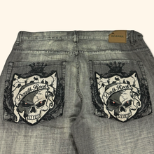 Load image into Gallery viewer, PJ Mark 2000s Printed Death Rock Baggy Jeans (XL)
