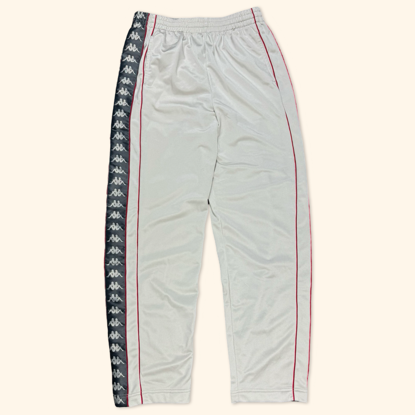 Kappa Vintage 2000s Silver Push Button Track Pants Jogger (M)