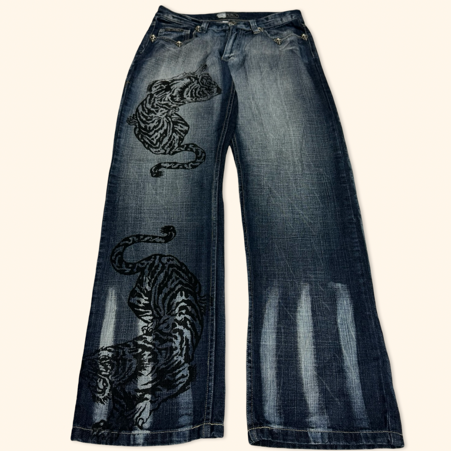 Jil Fierely 2000s Printed Baggy Jeans (M/L)