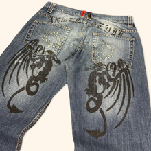 Load image into Gallery viewer, Angel &amp; Devil Y2k Ladies Straight Leg Jeans (L)
