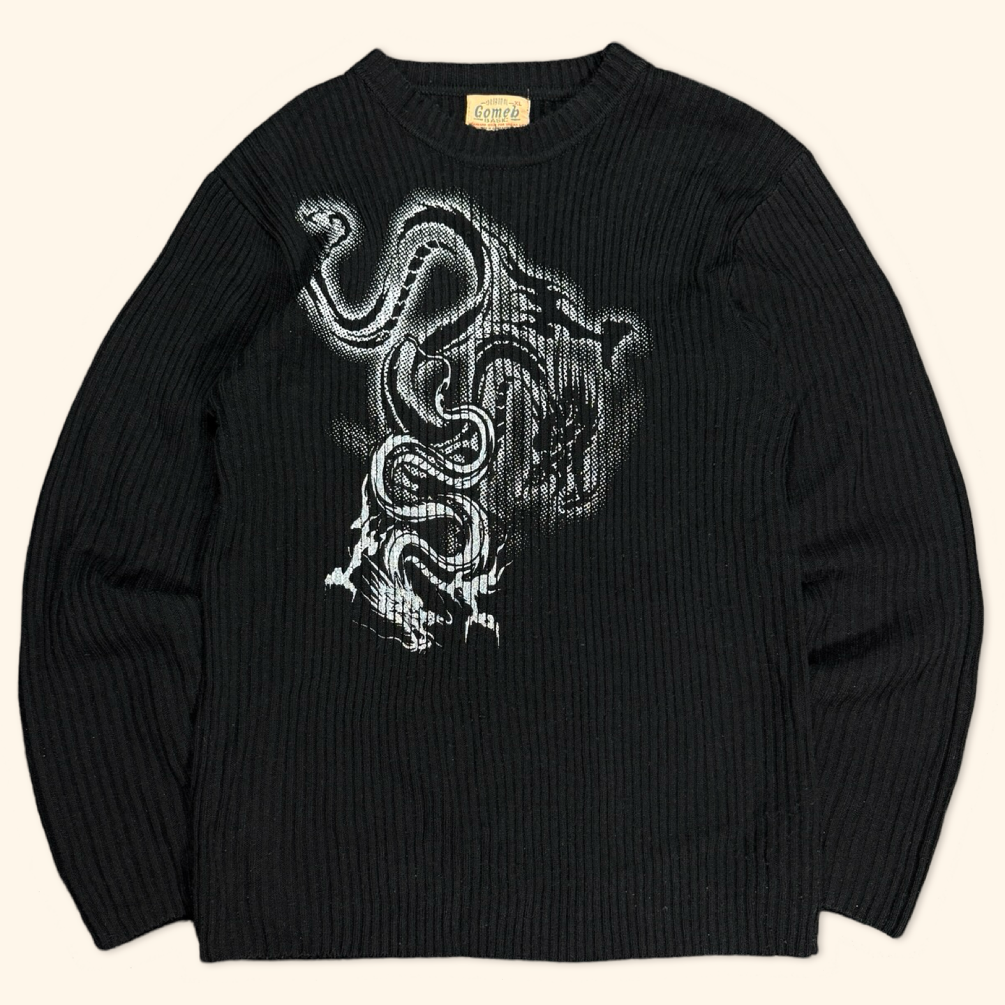 Printed Dragon 2000s Ripped Sweater (XL)