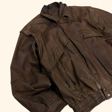 Lade das Bild in den Galerie-Viewer, Vintage 1990s Brown Leather Jacket (XL)
