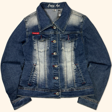 Lade das Bild in den Galerie-Viewer, Crazy Age 2000s Wings Jeans Jacket (XS)
