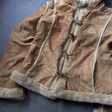 Load image into Gallery viewer, Hallhuber Shearling Faux Hooded Leatherette Jacket (L)
