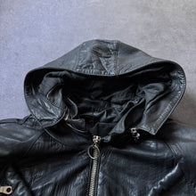 Load image into Gallery viewer, Vintage 80s Hooded Leather Jacket (L/XL)
