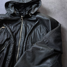 Load image into Gallery viewer, Vintage 80s Hooded Leather Jacket (L/XL)
