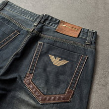 Load image into Gallery viewer, Armani Big Logo 2000s Straight Leg Jeans (M)
