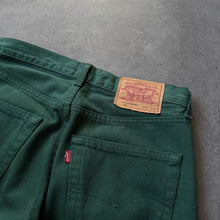 Load image into Gallery viewer, Levis Vintage 501 French 1991 Rare Green Colour Jeans (S)

