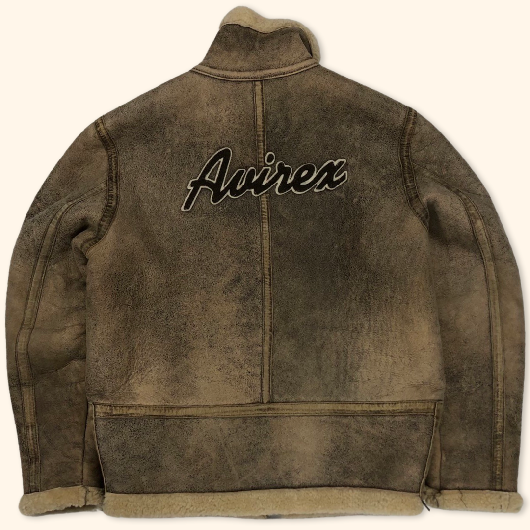 Avirex Womens Vintage Leather Sheep's Skin Sample Jacket (XS/S)