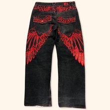 Load image into Gallery viewer, M2 2000s Embroidered Wings Baggy Jeans (M/L)
