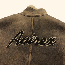 Load image into Gallery viewer, Avirex Womens Vintage Leather Sheep&#39;s Skin Sample Jacket (XS/S)
