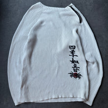 Load image into Gallery viewer, Vintage 2000s Ripped Slim Fit Asymmetric Zip Sweater (L)
