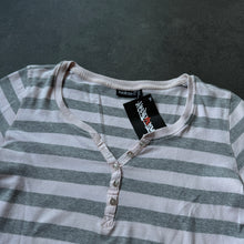 Lade das Bild in den Galerie-Viewer, Pink Grey Striped Ladies Sweat Sleeve (L)
