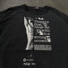 Lade das Bild in den Galerie-Viewer, Vintage 1991 "THEATRE THAT HANGS OUT WITH THE WRONG PEOPLE" French Atelier National Art Centre Sweater (M/L)
