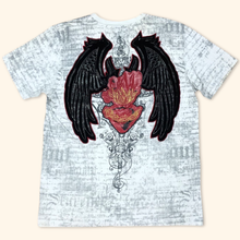 Load image into Gallery viewer, Raw Blue Y2K Angel Embroidered T-Shirt (L)
