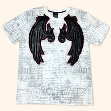 Load image into Gallery viewer, Raw Blue Y2K Angel Embroidered T-Shirt (L)
