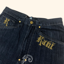 Load image into Gallery viewer, Karl Kani Embroidered Chain Hip Hop Baggy Jeans (M/L)
