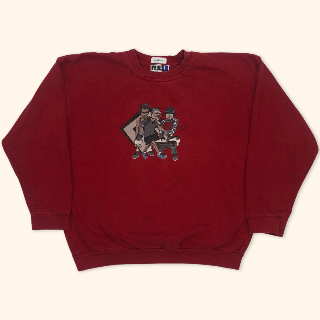 Vintage Embroidered Hip Hop Crew Sweater (S)