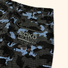 Lade das Bild in den Galerie-Viewer, Ecko Unltd. 2000s Blue Camo Rino Pattern Baggy Pants (XL)
