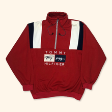 Lade das Bild in den Galerie-Viewer, Tommy Hilfiger Embroidered Vintage Half Zip Sweater (L)
