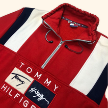 Lade das Bild in den Galerie-Viewer, Tommy Hilfiger Embroidered Vintage Half Zip Sweater (L)
